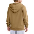 thumbnail image 6 of Children Hooded Sweatshirt Pullover Casual Fashion Solid Zipper Pullover Hooded Long Sleeve Raglan Sleeve Sweatshirt, 6 of 8
