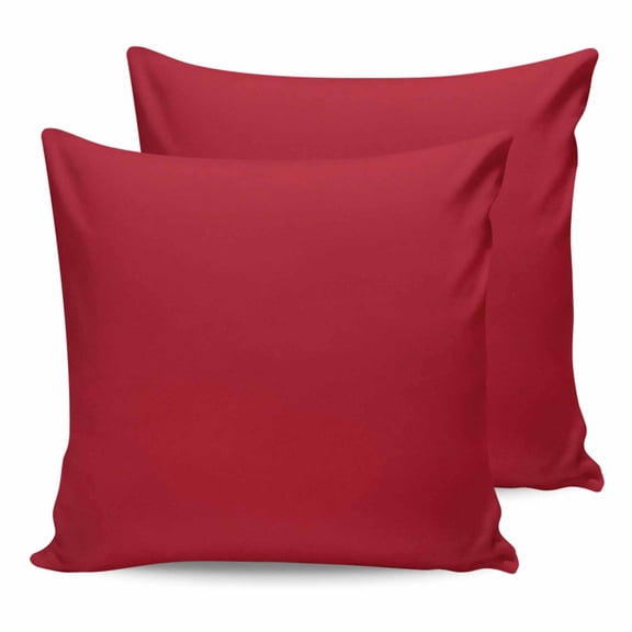 Pillow Covers 18x18 Set of 2, Pure Red Throw Pillow Covers Decorative Couch Cushion Cover, Simple Solid Color Microfiber Soft Square Pillowcases for Bedroom Living Room Sofa