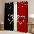thumbnail image 2 of Homewish Teens Female Men Bling Crystal Love Heart Curtains Pack of 2 (42x84 Each),Black Red Curtains Blackout,Happy Valentine'S Day Bedroom Curtains,Super Cozy Room Decor, 2 of 6