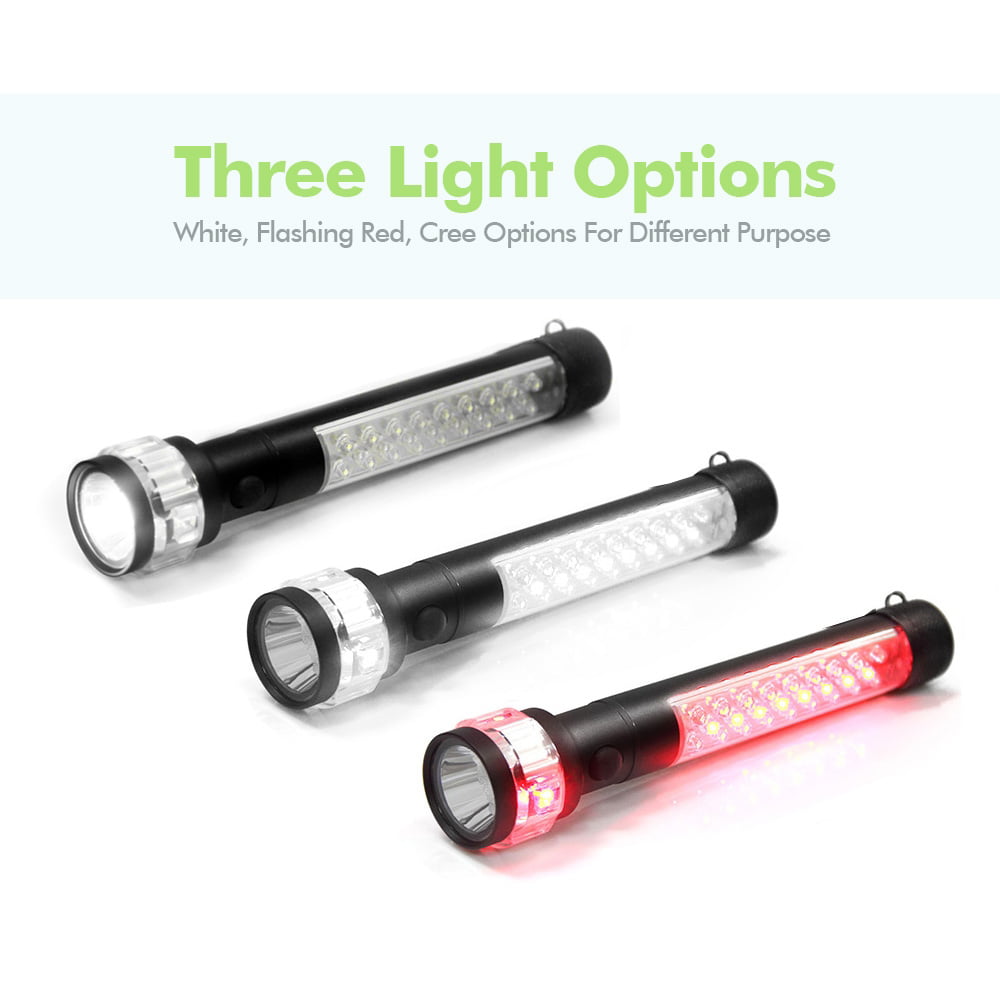 3in1 Red Pointer LED Flashlight Ballpoint Pen Light Torch Lamp w/ SOS LED Flash 