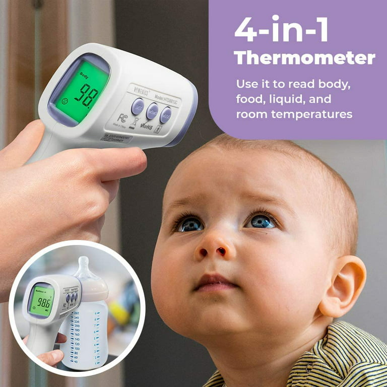 Non- Digital Ear Forehead Infrared Thermometer - Measure Temperature for Babies, Kids, Children and Adults