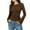 Brown, variant on Rutainlusire Womens Trendy Crew Neck Comfy Soft Blouses Womens Long Sleeve Shirts Fall Floral Going Out Tops Slim Base Layer Tops