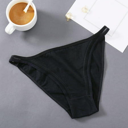 

Panties For Women Pack Womens Low Waist Panties Thong Cotton Panties Black XXL 3pcs