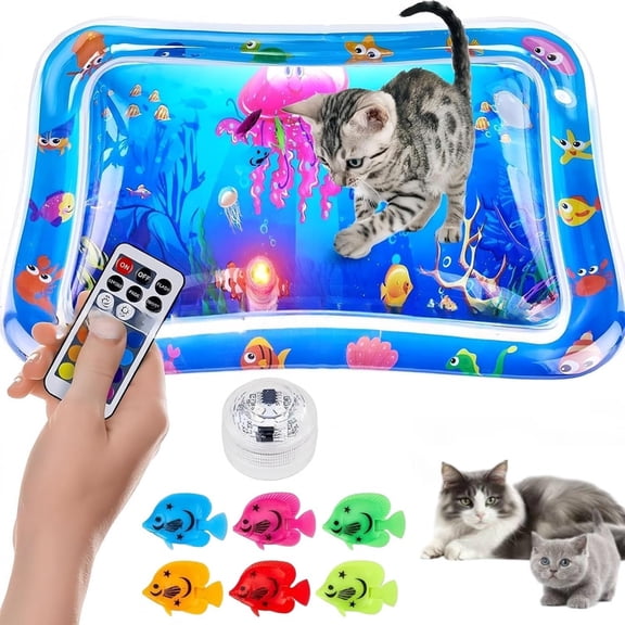 Pet Water Sensory Mat – Washable Portable Cooling Pad for Dogs Cats, Dog Water Bed, Sensory Play Mat for Cats and Small Dogs