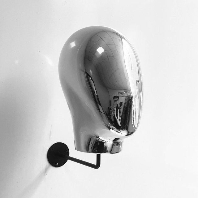 Perchero pared/ Cabeza de maniquí/ Metal/ Decorativo/ vintage/ Exhibidor Plata shamjiam Sombrerero Titular