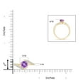 thumbnail image 4 of ANGARA Natural Prong-Set Amethyst Bypass Ring with Diamond Accents in 14K Yellow Gold for Women (Size-6mm) | February Birthstone, Birthday, Anniversary, Jewelry Gift for Women | Natural Amethyst Ring, 4 of 9