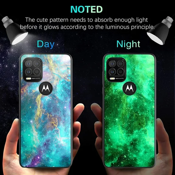 RHEA- For Moto G Stylus 5G 2021 Case Slim Glow In The Dark Hybrid Shockproof Cover