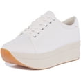 thumbnail image 6 of Vagabond Casey Women's Lace Up Textile Platform Trainers In White Size 8, 6 of 6