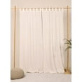 thumbnail image 4 of The Art Box Tab Top Linen Blackout Window Curtains for Living Room, Solid Gauze Linen Blended Drapes 52w x 36l inch, 2 Panels, White, 4 of 8