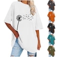 thumbnail image 4 of WREESH Casual Graphic Crew Neck T-Shirts Women's Loose Short Sleeve Oversized Tops Black, 4 of 5