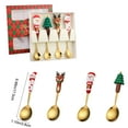 thumbnail image 3 of JeashCHAT 4 Pcs Christmas Stainless Steel Spoons Set, Christmas Party Supplies Dessert Spoons Flatware Cutlery Gift Set with Santa Claus, Reindeer, Snowman, Christmas Tree, 3 of 6