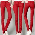 thumbnail image 4 of UFOUND Maternity Women High Rise Fashion Pants Classic Solid Color Ankle Length Jeans Casual Regular Tight Fitting Jeans, 4 of 4