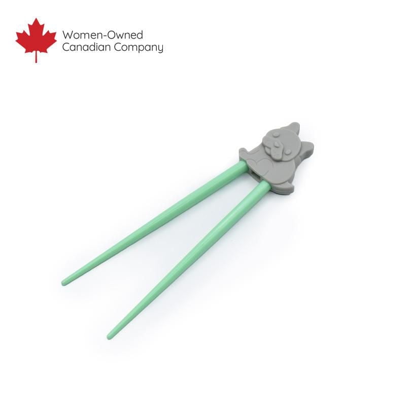 Melii Toddler and Kid Learning Chopstick Set with Case - Bulldog, Cat, Shark, Bear