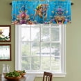 thumbnail image 4 of 2 Pack Valances for Windows, Funny Diving Tiger Window Valances for Living Room/Bedroom/Bathroom, Ocean Sea Coastal Coral Fish Marine Life Light Filtering Kitchen Curtain Valance 42"W x18" L, 4 of 9