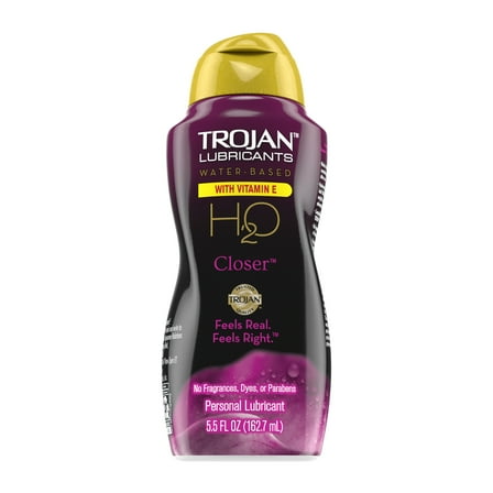 Trojan Lubricant H2O Closer Water Based Lubricant, Personal Lubricant, 5.5 fl oz Bottle