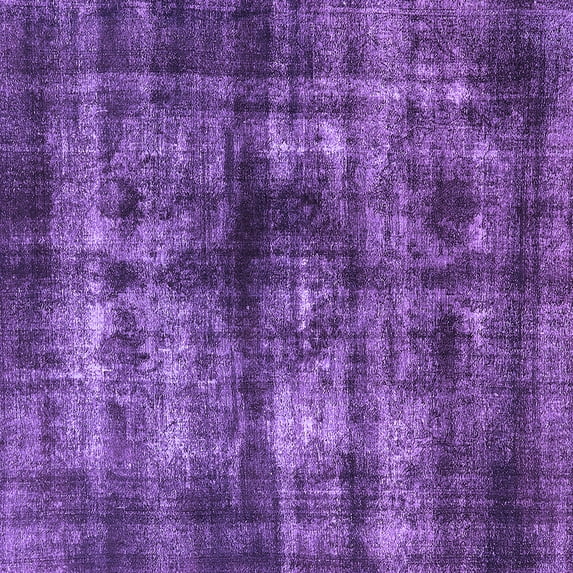 Ahgly Company Indoor Square Oriental Purple Industrial Area Rugs, 7' Square