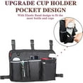 thumbnail image 3 of Extra Large Walker Bag with Water Cup Holder,Walker Basket,Foldable Walker Storage Bag,Side Walker Bag,Walker Side Access Bag Organizer Pouch Tote,Scooters or Rollator Walkers,16*11inch,Black, 3 of 9