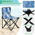thumbnail image 4 of 600D Oxford Camping Chair Portable Foldable Chair Supports 220 lbs for Picnic, Fishing, Backpacking Watercolor Blue Flowers, 4 of 8