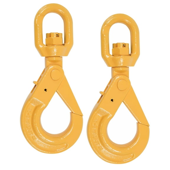 1/2" Self Locking Swivel Hook Grade 80, 12,000 lbs WLL- (2 Pack)