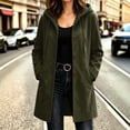 thumbnail image 2 of Jovrlynd Womens Pea Coats Suede Long Sleeve Single Breasted Hooded Winter Long Overcoat Casual Pockets Jackets, S-2XL, 2 of 7