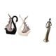 thumbnail image 5 of Elegantes figuras de cisne de cerámica y esculturas de arte tribal para escritorio, estantería, aniversario, chimenea y decoración del hogar., 5 of 8
