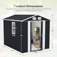 thumbnail image 2 of DTTRA 8 x 6 ft Metal Outdoor Storage Shed, Heavy Duty Galvanized Steel Garden Tool House with Lockable Doors, Air Vents and Sloped Roof for Backyard Patio Lawn Equipment, Dark Gray, 2 of 7