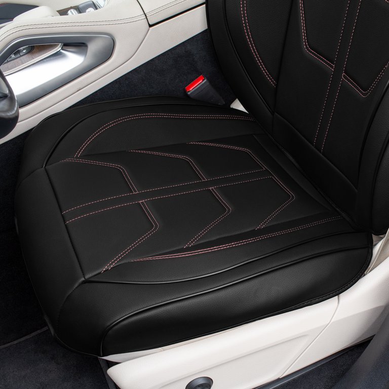 TLH Futuristic Leather Seat Cushions Front Only, Red Seat Cushions-  Universal Fit Car Seat Cushion Automotive Seat Cover Interior Accessories  Car Seat