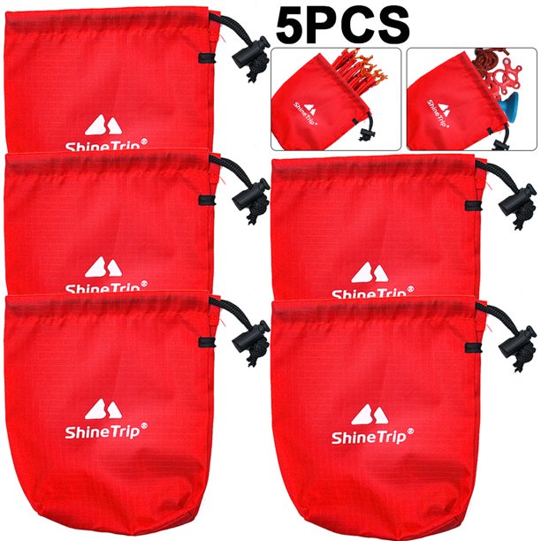 FLhrweasw Almacenamiento para Kits Senderismo Al Aire Libre Con Hebilla para Cuerda Viento Y Uñas para Acampar (rojo) 5 Uds.