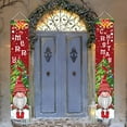 thumbnail image 3 of Christmas Porch Sign Decoration Christmas Hanging Banner with Santa Claus Deer Outdoor Xmas Banner Front Door Sign Banner for Indoor Outdoor Holiday Home Decoration, 3 of 8