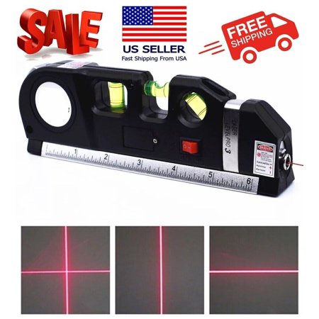 Multipurpose Laser Level Vertical Horizon Measuring Tape Aligner Metric Rulers