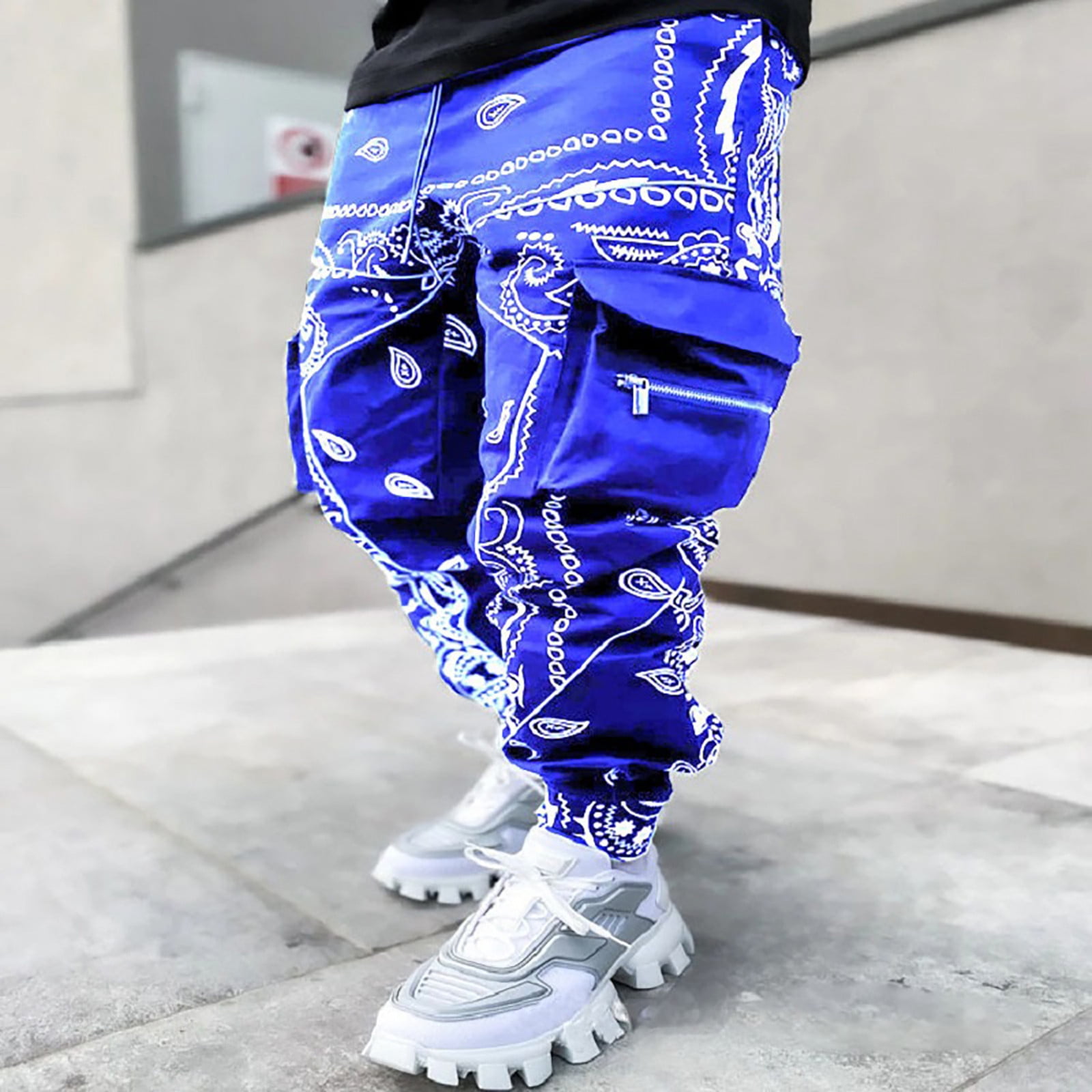 Men's Bandana Paisly Jogger Pants Printed Sweatpants Skateboard Loose Trousers with Pockets - Walmart.com