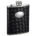 thumbnail image 1 of Visol Jacob Black Weave Pattern 6oz Stainless Steel Hip Flask, 1 of 1