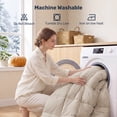 thumbnail image 5 of Unikome Heavyweight Goose Down Feather Fiber Comforter, Natural Filling Warm Quilted Comforter with Baffle Box Design, Soft Quiet Fabric, Cal King 108 x 94 inch,Cream, 5 of 9