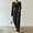 Black, variant on Women Long Sleeve Knit Two Piece Sets, Women Straight Leg Pants Sets, Women Solid Color Round Neck Shirt Blouse with Matching Bottoms Outfit Sets Black, XXL