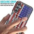thumbnail image 3 of Nakedcellphone Rugged Combo for Samsung Galaxy A15 5G Phone Case, Hybrid Ring Grip Cover with Stand [Built-In Mounting Plate] and Belt Clip Holster Holder - USA Flag, 3 of 10
