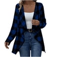 thumbnail image 4 of Mutghys Jacket for Women Plaid Long Sleeve Cardigans Home Daily Warm Comfy Fall Winter Trendy Outerwear S-2XL, 4 of 8
