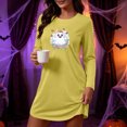 thumbnail image 3 of Stamzod Night Dress for Women Crew Neck Long Sleeve Nightgown Soft Sleepwear T Shirt Halloween Sleep Shirt M, 3 of 8
