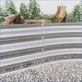 thumbnail image 4 of Planter, Large Oval Modern Metal Raised Garden Bed for Outdoor Vegetables Flowers | Brushed Silver | Oval, 4 of 11
