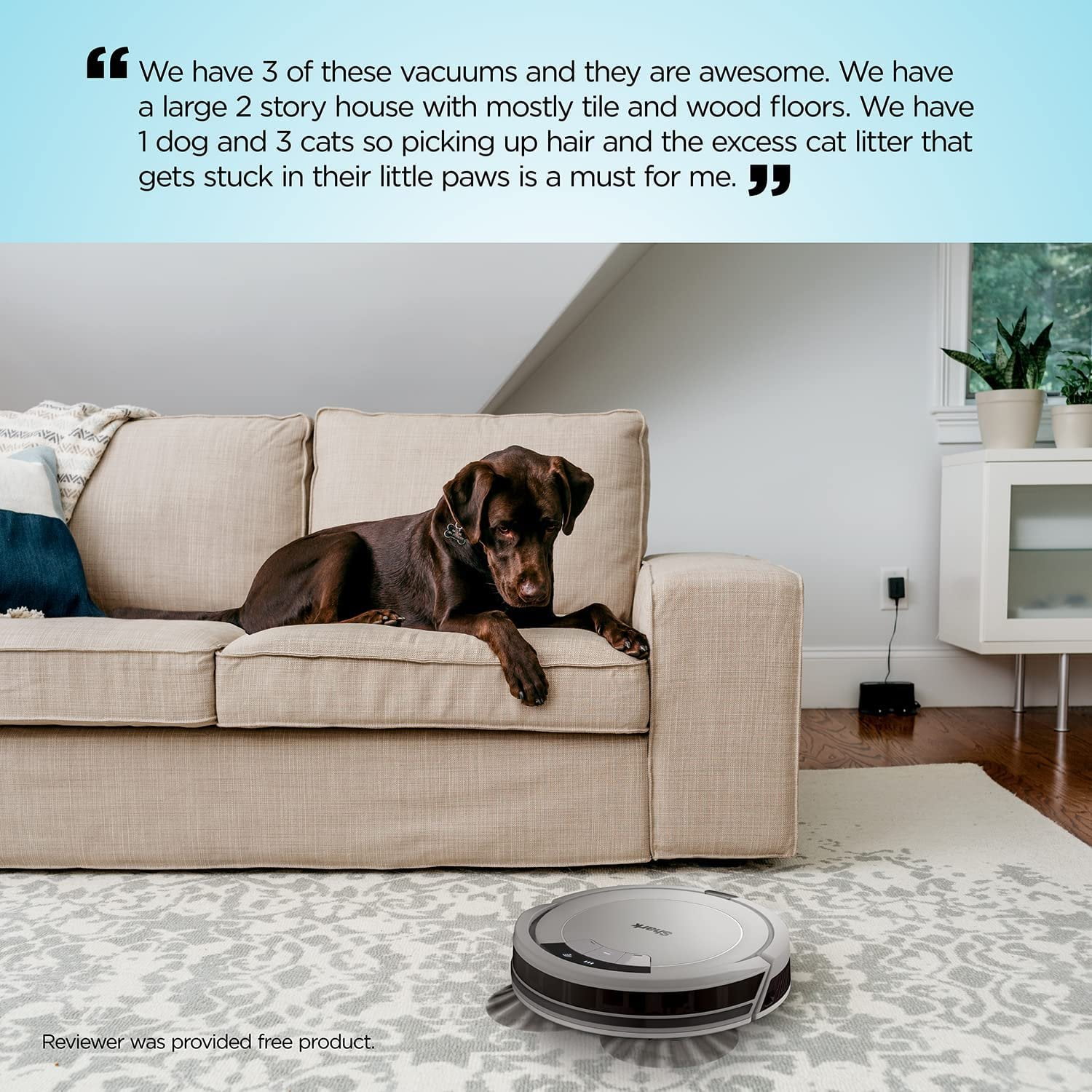 Shark ION Robot Vacuum AV752, Wi-Fi Connected, 120min Runtime, Works with Alexa, Multi-Surface Cleaning, White