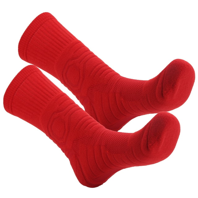 Sports Socks, Basketbal Socks Sweat-absorbing Reduce Foot Friction For Playing Basketball Red