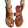 thumbnail image 2 of Willtoo Womens Summer Casual Flat Sandals Vintage Straps Toe Ring Slip On Lightweight Comfortable Outdoor Ladies Beach Adjustable Hook Loop Dressy, 2 of 5