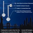 thumbnail image 2 of Gem Stone King 14K White Gold White Moissanite and Lab Grown Diamond Dangle Earrings for Women | 2.36 Cttw | Gemstone Birthstone | Round 6.5MM, 2 of 7