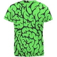 thumbnail image 2 of Halloween Green Brains All Over Adult T-Shirt - X-Large, 2 of 2
