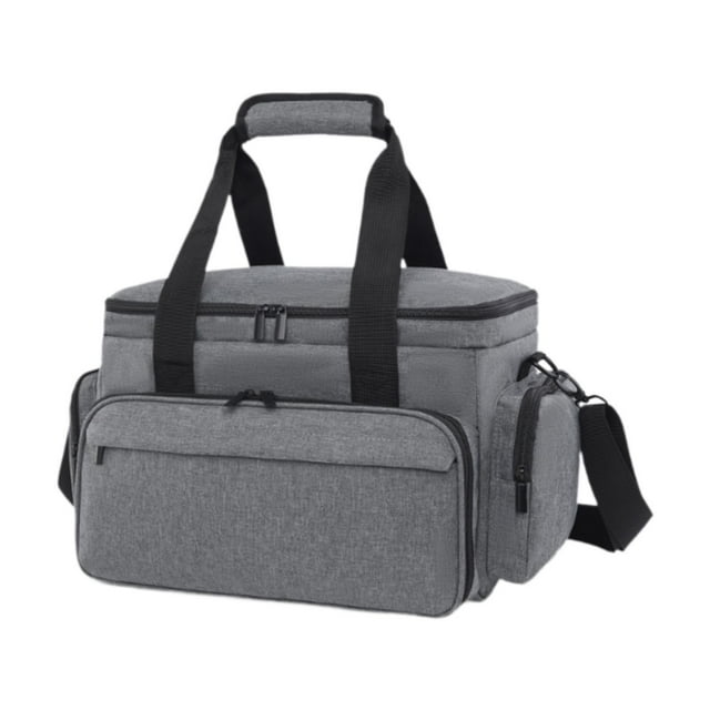 Bolsa de maquillaje de viaje, organizador de cosméticos, bolso de mano con compartimentos multifuncionales, bolsa de artículos de tocador para viajes Gris