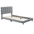 thumbnail image 6 of EUROCO Upholstery Twin Size Platform Bed with Padded Headboard for Kids Teens Adults, Gray, 6 of 12