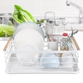 thumbnail image 3 of Multifunction Kitchen Dish Drainer Storage Shelf Draining Rack Organizer White, 3 of 8