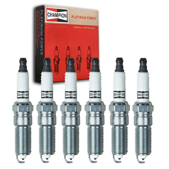 6 pc Champion Platinum Spark Plugs compatible with GMC Terrain 3.0L 3.6L V6 2010-2017