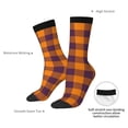 thumbnail image 4 of Hirioo Fall Buffalo Plaid Pattern Adult Middle Tube Socks Breathable Sock Non-Pilling,Contrasting Color Design, 4 of 6