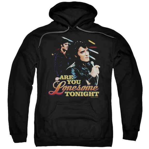 Elvis Presley Are You Lonesome Adult Pullover Hoodie Sweatshirt Black