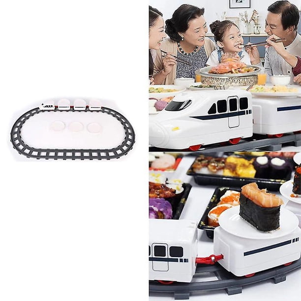 Tren de sushi giratorio, juguete de sushi, cinta transportadora, mesa giratoria, juego de tren de comida para niños, preparación de sushi DIY